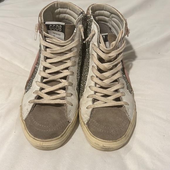 PRELOVED Authentic golden goose slide snake glitter high tops-gently used - Picture 8 of 16
